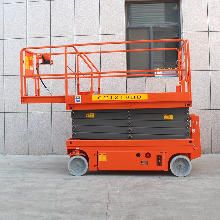 自行走剪叉式高空作业平台_移动式剪叉升降机_移动剪叉式液压升降机