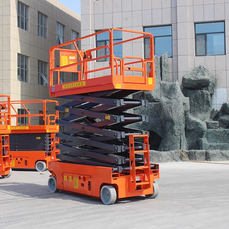 自行走剪叉式高空作业平台_移动剪叉式液压升降机_移动式剪叉升降机